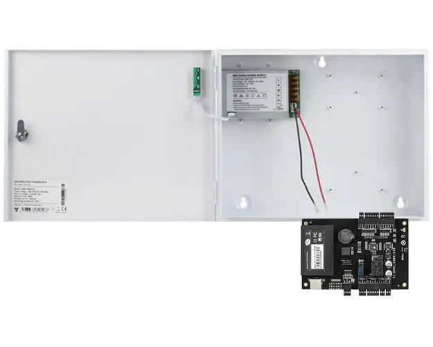 Kit centrala de control acces si pontaj, 2 usi TCP/IP si cutie metalica, CCA3-2-2+CAB4-PS5-WH