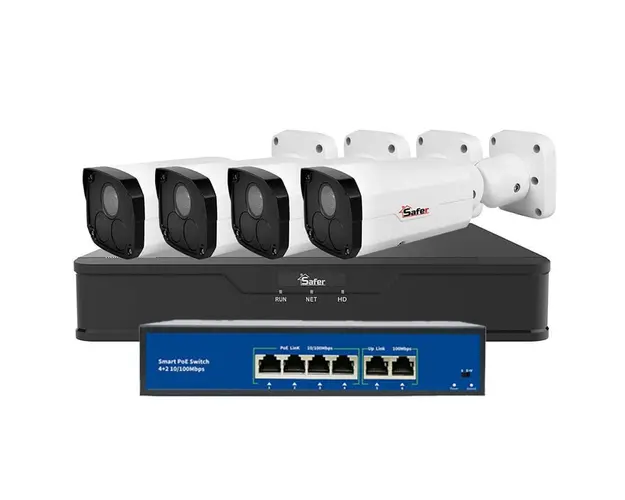 Kit supraveghere 4 camere IP Safer 2MP Starlight PoE, KITNVR4CAM2K