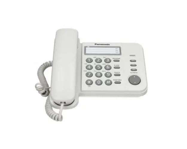 Telefon analogic Panasonic KX-TS520FXW, indicator sonerie, montare perete, alb