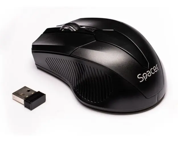 Mouse Wireless cu 4 butoane 800 / 1200 / 1600 DPI, Plug and play, design ergonomic, Spacer SPMO-W02