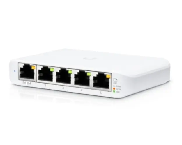 Switch Gigabit 5 porturi WAN, cu alimentare PoE, Ubiquiti USW-FLEX-MINI