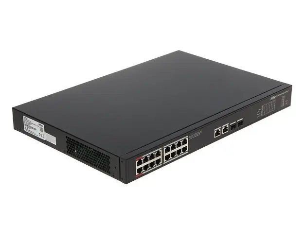 Switch 20 porturi gigabit, 16 porturi PoE, 240W, Dahua PFS3220-16GT-240