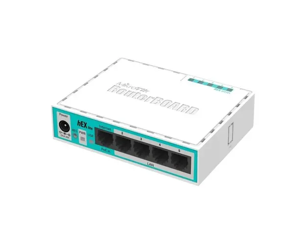 Mikrotik, hEX lite, rb750r2, Router cu 5x Ethernet, 850 MHz