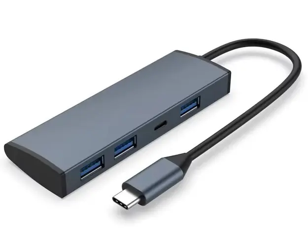 Hub USB Type C cu 3 intrari USB 3.0, viteza transfer 5Gbps, aluminiu, Safer SAF-HUBAC5001