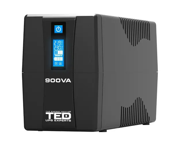 UPS cu stabilizator, 900VA/500W, cu ecran LCD, 2 x Schuko, TED TED003942