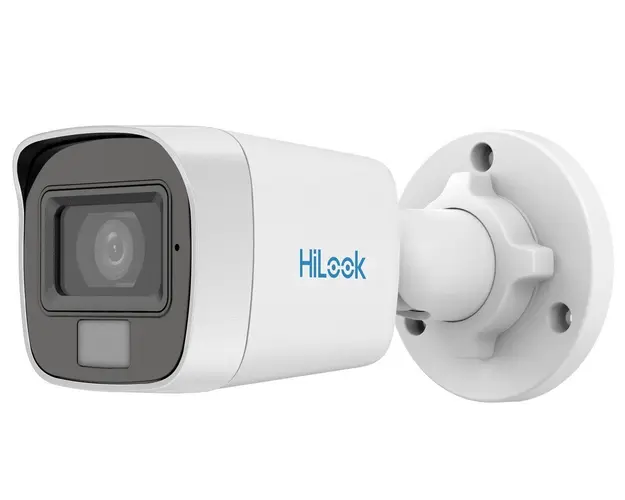 Camera de supraveghere pentru exterior, Hikvision HiLook THC-B129-LPS, HDTVI, Color Vu, 2MP, 2.8mm, lumina duala 20m, microfon, IP66