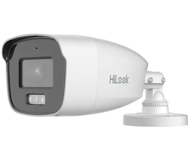 Camera de supraveghere pentru exterior, HDTVI, Hikvision HiLook THC-B227-LMS, 2MP, 2.8mm, iluminare duala LED si IR 40m, microfon, IP66