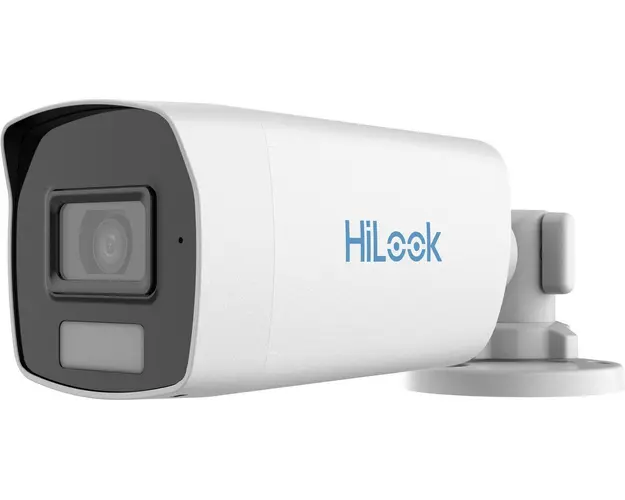 Camera de supraveghere pentru exterior, Hikvision HiLook THC-B229-LS, HDTVI, Color Vu, 2MP, 2.8mm, lumina duala, microfon, IP66