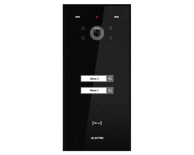 Post video exterior pentru videointerfon Electra, 2 familii, montaj incastrat, negru, VPH.02F03.ELBTL