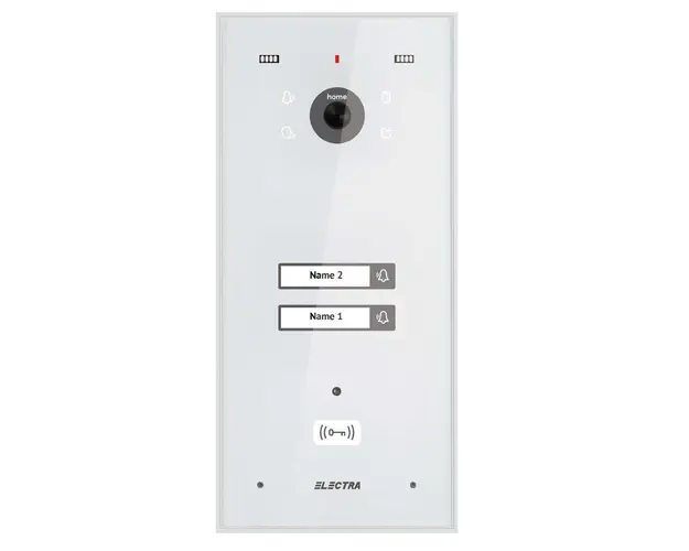 Post video exterior pentru videointerfon Electra, 2 familii, montaj incastrat, alb, VPH.02F03.ELWTL