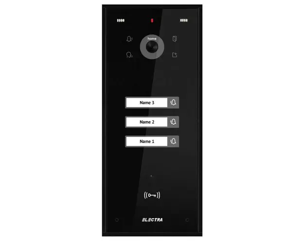 Post video exterior pentru videointerfon Electra, 3 familii, montaj aparent, negru, VPH.03S03.ELBTL