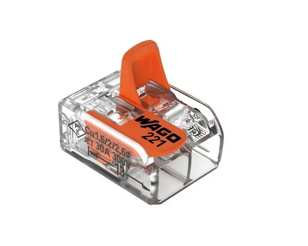 Conector compact doza Wago 221-612, 2 terminale de 6mm, 450V, 41A