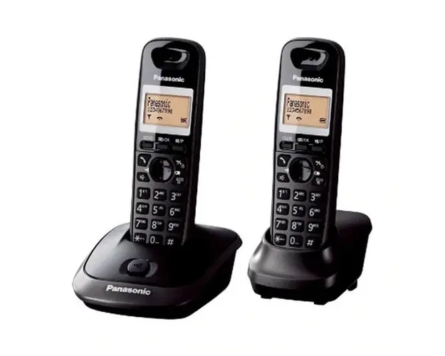 Telefon fara fir, Panasonic, Dect twin, 2 receptoare, KX-TG2512FXT