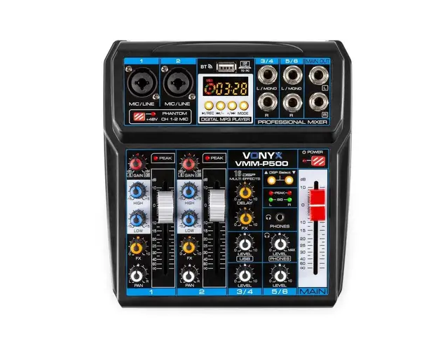 Mixer analog 4 canale Vonyx VMM-P500, Bluetooth, USB, MP3, Jack, XLR