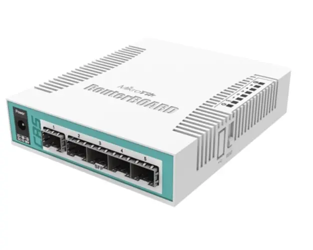 Cloud Router Switch, 5 porturi SFP + 1 port Combo port SFP/RJ45- Mikrotik CRS106-1C-5S