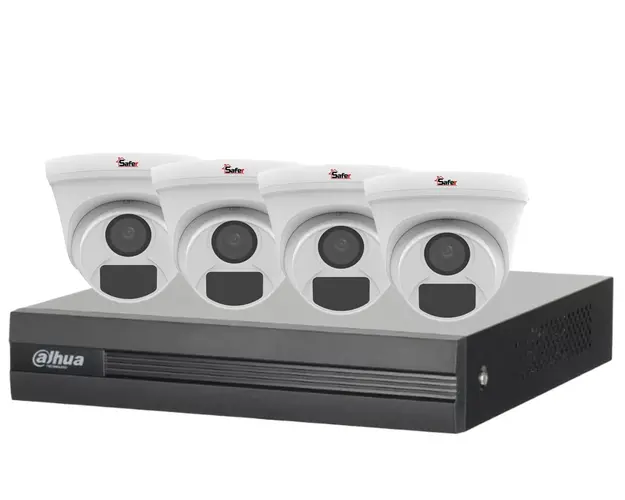 Kit de supraveghere, 4 camere interior Full HD, 2.8mm, IR 20 metri si DVR 4 canale, Dahua KIT-4X-2MPD28IR20