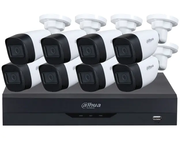 Kit supraveghere video, DVR cu 8 camera bullet, smart IR 30m, Dahua KIT-8CAMDVRI3