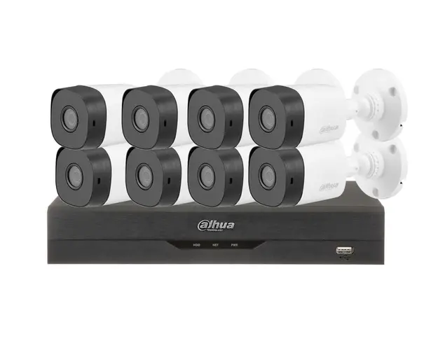 Kit supraveghere video, 8 camere FULL HD, lentila 3.6mm + DVR Dahua 8 canale