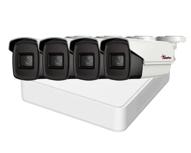 Kit de supraveghere, 4 camere exterior 5MP, 2.8mm, IR 40 metri si DVR 4 canale, Hikvision KITHIK4X-5MP4028