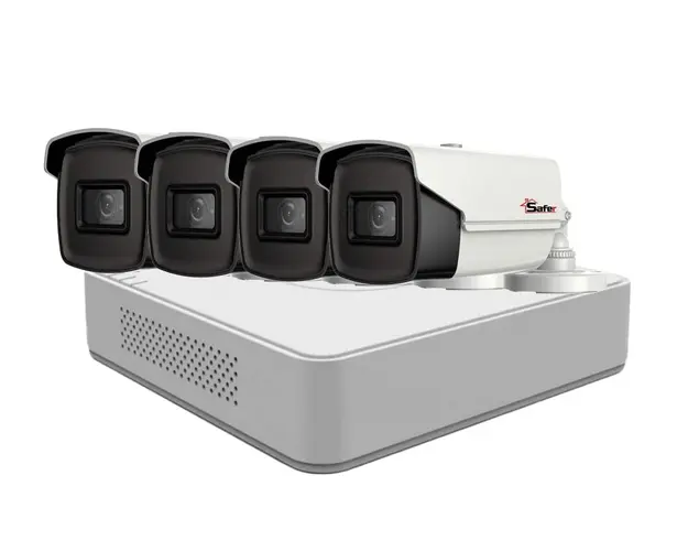 Sistem de supraveghere 4 camere exterior 5MP 2K, 3.6mm, IR 80m, DVR 4 canale Hikvision KITHIK-4X-5MP36IR80