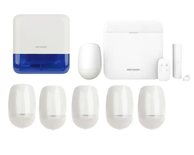 Kit sistem de alarma Tri-X Wireless AX PRO, GSM, 16 zone, 32 de utilizatori, 6 senzori, o sirena de exterior, KITAXPRO64+5SZR+SIR Hikvision