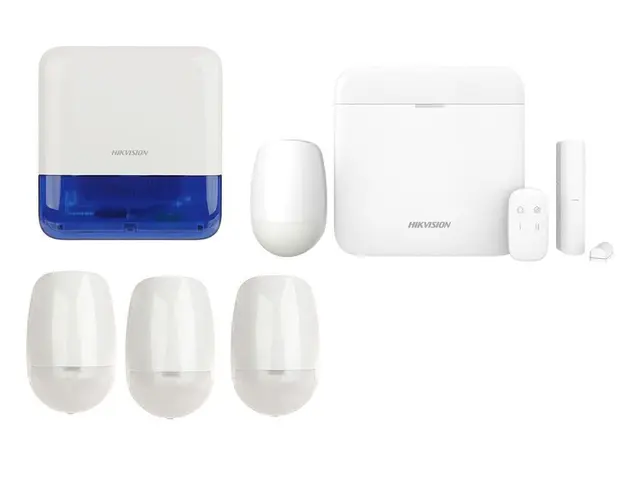 Kit sistem de alarma Tri-X wireless GSM, 32 de utilizatori, 4 senzori, o sirena de exterior, KITAXPRO64+3SZR+SIR Hikvision