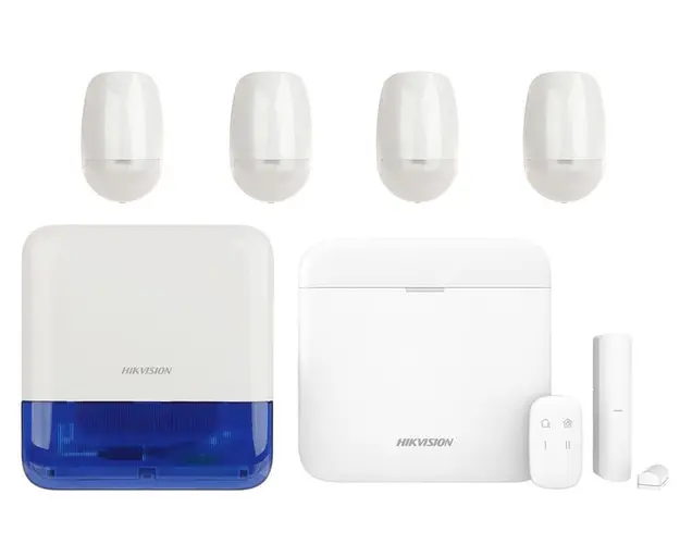 Kit sistem de alarma, wireless, 32 partitii, 96 zone, 3G/4G, 5 zone, sirena de exterior, Hikvision, KITAXPRO96+5Z+SIR