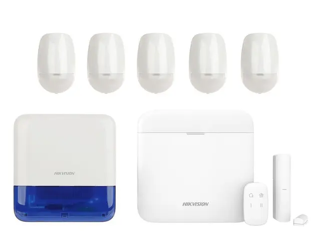 Kit sistem de alarma, wireless, 32 partitii, 96 zone, 3G/4G, 6 zone, sirena de exterior, Hikvision, KITAXPRO96+6Z+SIR