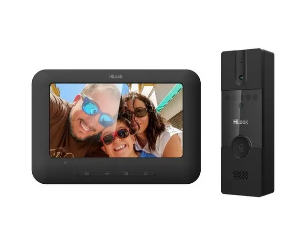 Kit videointerfon analogic Hikvision HiLook VI-K12P, 4 fire, ecran 7" TFT, Camera 2MP FULL HD, plug and play