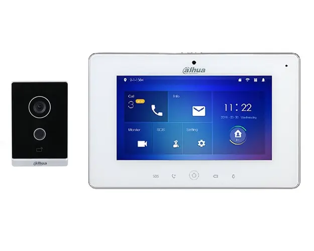 Kit videointerfon IP cu apelare si control de pe telefonul mobil, 1 familie, monitor 7 inch, Dahua, KTW01