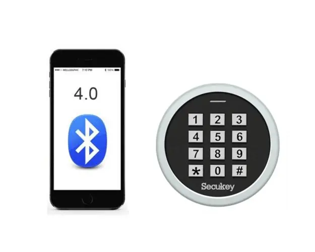 Control acces mini, Card 125KHz EM, Bluetooth, Aplicatie mobila, SECUKEY K7-BT PIN+Card