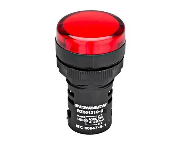 Lampa de semnalizare 24V, LED rosu, monobloc, IP65, Schrack BZ501210-B