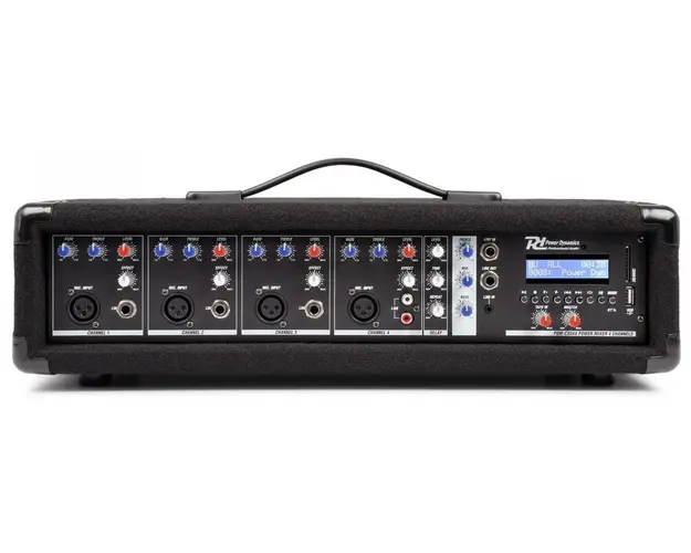 Mixer activ cu amplificator Power Dynamics PDM-C405A, 4 canale, putere per canal 150W, Bluetooth, USB, RCA, SD, MP3