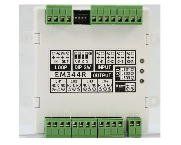 Modul adresabil 4 intrari / 4 iesiri pe releu Inim EM344R