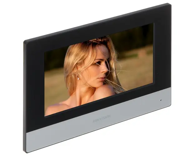 Monitor 7" inch TCP/IP Wireless Hikvision DS-KH6320-WTE1, memorie interna 128 Mb, PoE, DS-KH6320-WTE1(B)
