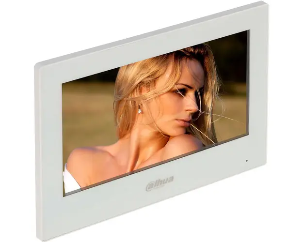 Monitor 7 inci cu touchscreen, comunicare WIFI si alimentare POE, Dahua, VTH2621G(W)-WP