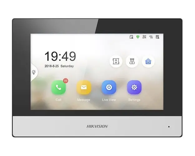Monitor 7" inch TCP/IP cu Touch Screen Hikvision DS-KH6320-TE1, cablat, 128 Mb memorie, PoE DS-KH6320-TE1