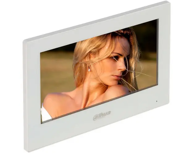 Monitor compatibil cu videointerfonul IP Dahua, Intrare alarma, PoE, touchscreen 7" inch, VTH2621GW-P