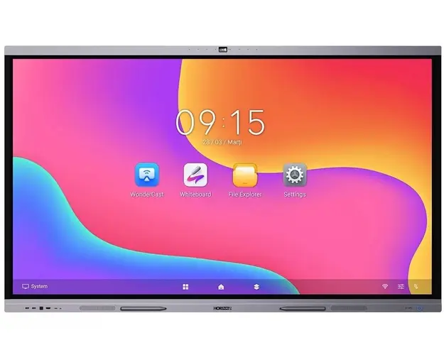 Tabla interactiva cu touch screen 4K UHD Horizon A3C, diagonala 75" (190.5cm), operare 24/7, Android 13, ID75HZA3B1/C