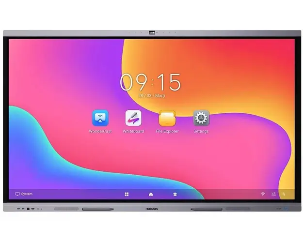 Tabla interactiva cu touch screen 4K UHD, Horizon A3C ID86HZA3B1/C, diagonala 86" (218.44cm), Android 13, Operare 24/7, 8GB RAM