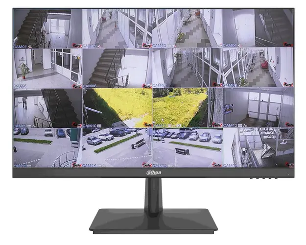 Monitor pentru supraveghere video cu difuzoare, 23.8" (60 cm), Slim, 1080p Full HD, prindere VESA, HDMI, VGA, Dahua LM24-H200
