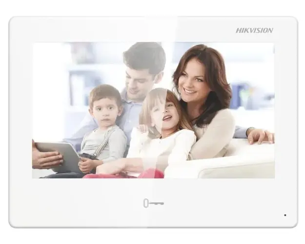 Monitor pentru videointerfon IP, Ecran 7 inch TFT, Touch screen, Microfon si Difuzor, PoE, Hikvision DS-KH9310-WTE1(B)