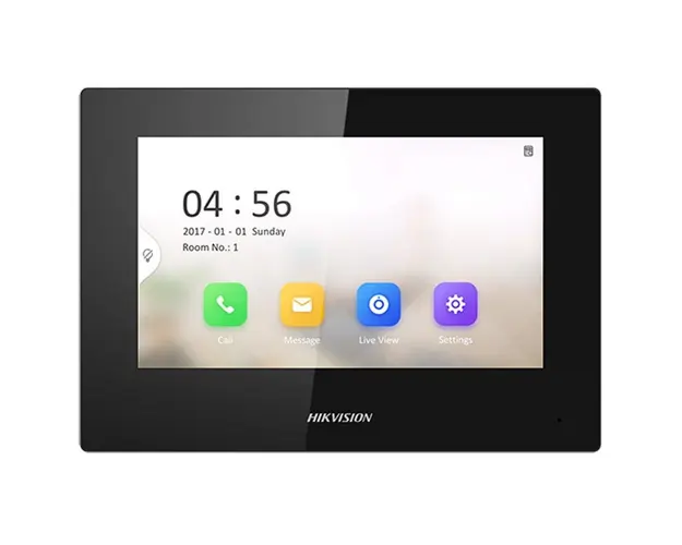 Monitor pentru videointerfon IP, ecran LCD, 7 inch, touch screen, PoE, Hikvision, DS-KH6320-LE1(B)