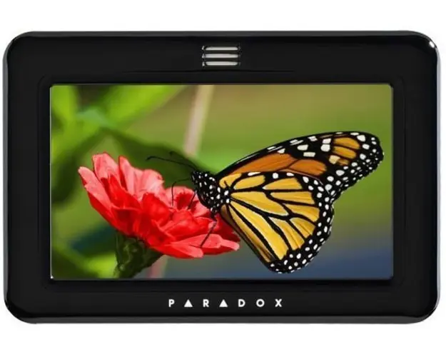 Tastatura pentru sisteme de alarma Paradox EVO, MG, SP, Touch Screen color 5", negru, TM50, 8 iesiri PGM, TM50