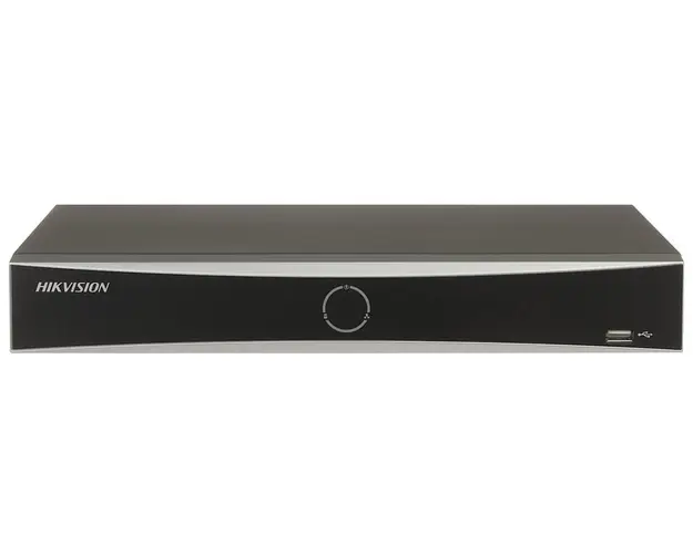 NVR 8 Canale cu PoE Hikvision DS-7608NXI-K1/8P(D), AcuSense, 8MP 4K, latime de banda 80Mbps, 75W, 1U
