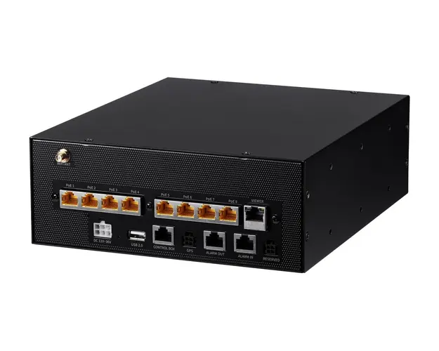 NVR 4 canale, Hanwha TRM-410S, Wireless, Mobil, 4K - 8MP, PoE, Indicatori LED, 50 Mbps, ONVIF, 2x port SATA, Alarma 6/4