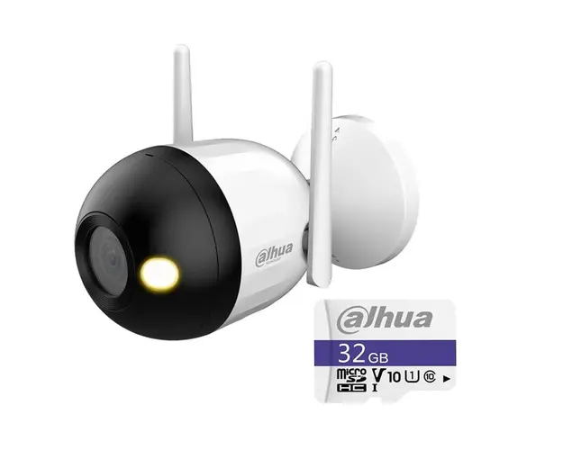 Camera + Card gratuit Dahua IPC-F4CP28+SD32, Wi-Fi, 4MP, 2.8mm, LED alb 30m 