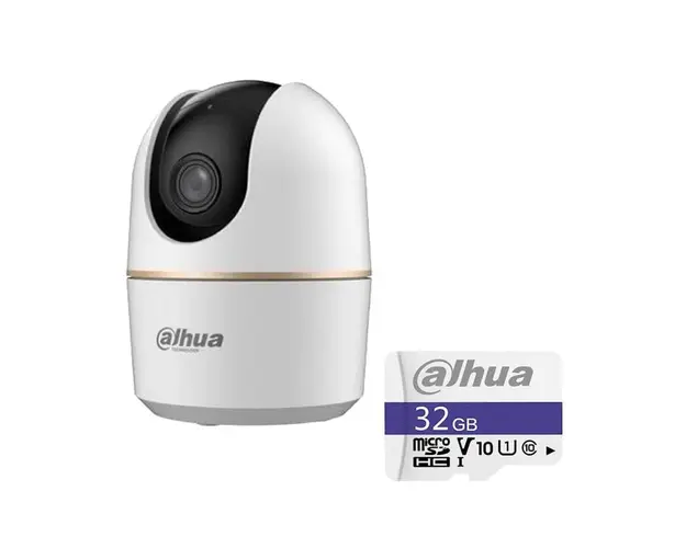 Camera wireless + card gratuit Dahua, 2MP, 3.6mm, IR 10m, microfon, difuzor, IPC-H2A-0360B+SD32