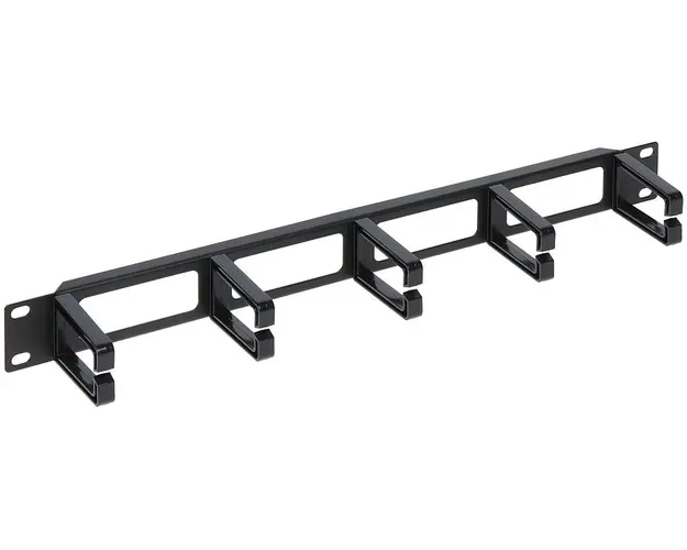 Organizator cu inele pentru rack 19 inch, 5 inele, negru, ORGAN-INELE