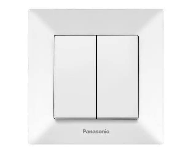 Comutator simplu alb cu 2 butoane, montaj incastrat, IP20, Arkedia Panasonic P-A2